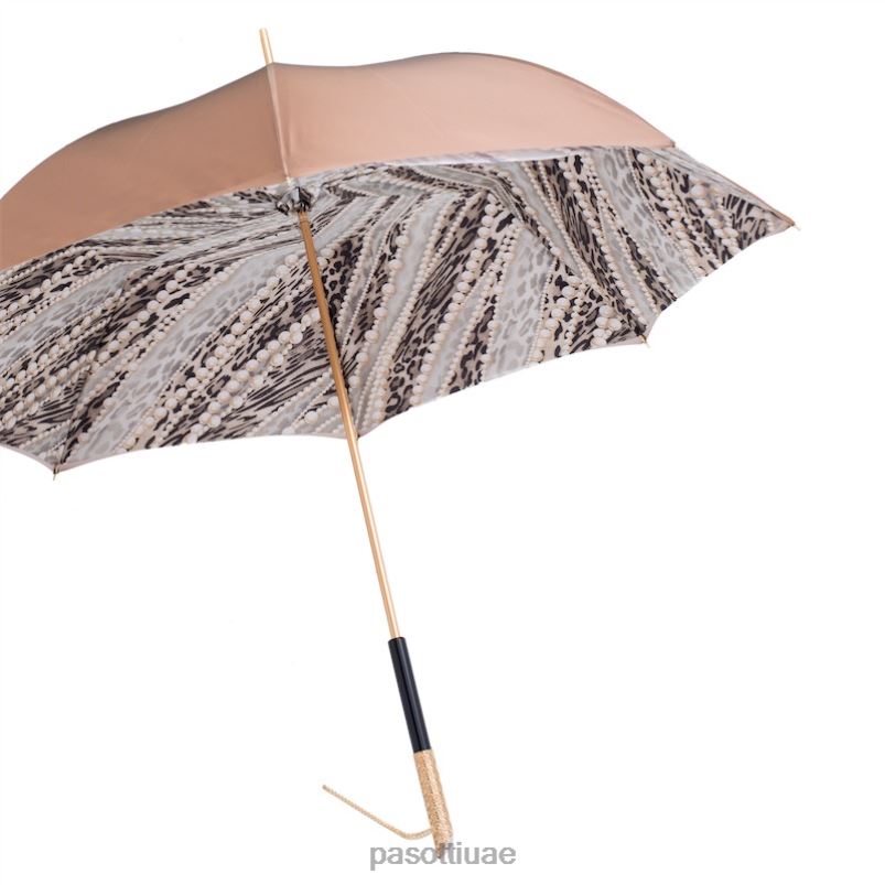 مظلة | 189 5a003-31 u5 - مظلة بطباعة لؤلؤ ذهبي فاتح، قماش مزدوج PASOTTI Z446V433